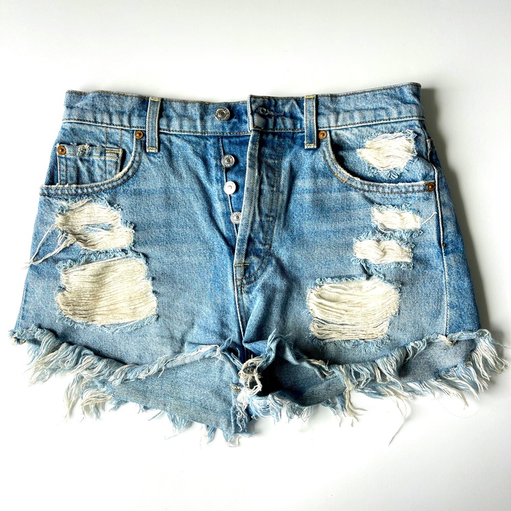 Distressed Jean Shorts